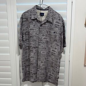 Jack O’Neill Collection Print Gray Short Sleeve Shirt